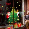 Wandaufkleber Weihnachten Kühlschrank Santa Claus Schneeflockenglasabziehbilder für Kinderzimmer Jahr Fensterdekorationen