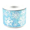 50yards 75mm Silver Foil Winter Snowflake Christmas Grosgrain Ribbon For DIY Accessories Welcome Custom Printed
