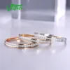 Wedding Rings VISTOSO Genuine 14K WhiteYellowRose Gold Rings For Women Simple Style Eternal Diamond Ring Engagement Anniversary 7487043