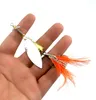 Esca per spinner in metallo 8,4 cm 13,2 g maschere per spinner Esca per pesca Lame VIB Ruota Spinnerbait con ganci per piume 389 X2