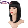 Natural Human Hair Short Wig With Bangs Pixie Cut Straight Bob Wig Raw Indian Remy Machine Made Glueless Wigs For Black Women Fast9706420