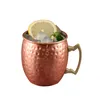 Kupferbecher Edelstahl Bier Kaffeetasse Moscow Mule Becher Roségold gehämmert Kupfer plattiert Trinkgeschirr Seeversand CCD8082