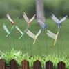 50pcs/lot 8CM Artificial Dragonfly Garden Decoration Outdoor 3D Simulation Dragonfly Stakes Yard Plant Lawn Decor Stick WLY BH4695