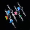 Hot Sales Unique Glass Nector Collector Kit Hookahs Mini NC 10mm 14mm Quartz Tips med Keck Clips Silicone Container Straw Pipes NC17