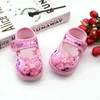 Första vandrare våren Autumnbaby Girl Gallow Hook Loop Floral Printed Cotton Shoes Born Soft Sole Casual Toddler 0-18m