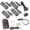 12-24V 12-LED Emergency Lights Super Bright Sync Feature Hazard Warning Strobe Light with Main Control Box Surface Mount 4pcs