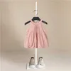 Gilrs Dress Cute Children Kids Baby Girls Ball Gown Dresses Clothes Child Summer Plaid Sleeveless Kid Garments Clothing 1-5Y Q0716