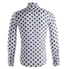 Mode Rot Herren Polka Dot Hemd Casual Button Up Kleid Shirts Männer Chemise Homme Party Club Männliche Shirts Garten Punkt top