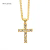 2021 Hip Hop Jesus Cross Pingente Colar para Homens Mulheres Moda Jóias Bling Strass Cristal Cruz Colar