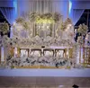 Decoración de fiesta Marco rectangular de oro brillante Fondos de boda Decoraciones de flores