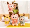 Cute Cartoon Fawn Ragdoll Elk Sika Deer Doll Decoration Pillow Children's Plush Toy Birthday Gift