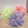 Moda Organza Dye Hair Scrunchies Kobiety Elastyczne Zespoły Do Włosów Opaski Girls Ponytail Uchwyt Włosów Liny Krawat Akcesoria