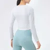 Gå in i den nya hösten Yoga Top Women's Tight Long Sleeve Coat Fashion Fiess Running Training Clothes Sports T-shirt 688SS 2023