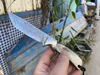 OSK droite Damascus VG10 Couteau de chasse Horns Poignée Poche de secours tactique Couteau à lame fixe Pêche Couteaux d'outil de survie EDC A3899