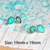 Stud Tiny Cute Turquoises Beads Orecchini Tibetano Pietra verde naturale Gioielli Boho Orecchini a bottone etnici color argento