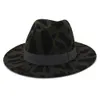 2021 Новый широкий Brim Cow Print Faiel Fedora Hats Женщины Унисекс Мужчины Партии Фестиваль Фестиваль Фестиваль Фестиваль Джаз Панама Стиль оптом