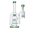 Green White Sprinkler Hookahs Mushroom Cross Percolator Perc Dab Oil Rigs 5mm Thick Big Bongs 18mm Female Joint Come With Bowl And Ash Catcher WP2233