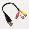 USB 2.0 A männlich bis 3 RCA-Buchse Audio Video AV-Adapter Kabelkabel 25 cm / 2pcs