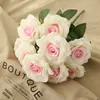 10 Head Curled Roses High End Bouquet Artificial Flowers Wedding Decorative Flores Home Decor Simulation Silk Fake Flower