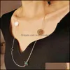 Pendant Necklaces & Pendants Jewelry Ins Small Fragrant Wind Flower Piece Four Leaf Grass Glass Glasses Chain Sweater Waist Mask Drop Delive