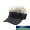 FOXMOTHER Nouveau Noir Blanc Golf Casquette De Baseball Avec Faux Flair Cheveux Pare-Soleil Fun Halloween Party Toupee Chapeaux Hommes Femmes Prix Usine conception experte Qualité Dernière