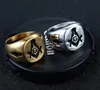 Fashion Masonic Rings Stainless Steel Compass Square Mason Freemason Signet Ring Freemasonry Fraternal Association men's jewel