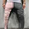 2019 Novos Listras Pretas e Brancas Mens Juntos Calças Casuais Fitness Homens Sportswear Tracksuit Bottoms Skinny Sweetpant Calças