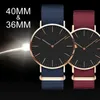 High Quality Mens Womens Watches 40mm 36mm Quartz Fashion Casual Watch Wristwatches Leather strap