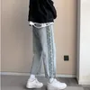 Mäns jeans 2021 Casual Cotton Oversize Vintage Woman Collage Streetwear Denim Pants Man Hip Hop Straight Harajuku S-2XL