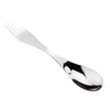 Spoons 2PCS الفولاذ المقاوم للصدأ مزدوجة النهاية جنبا إلى جنب متعددة الوظائف شوكة ملعقة أطباق للتخييم نزهة السفر
