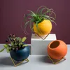 Hot Nordic Estilo Cerâmica Pot Mini Garrafa Cesta Decoração Casa Acessórios Table Flor Vase 210310