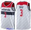 رجال كرة السلة واشنطن فريق 4 Westbrook 2 جدار 3 بيل 8 هاشيمورا 2020-21 أحمر أبيض مدينة بلا أكمام جيرسي والسراويل