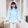 Girls Coat Fur Hoodies Coats Outerwear Solid Color Childrens' Jacket Winter Children's Clothing 6 8 10 12 14 210916