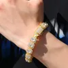 The Bling King10mm FlowerFullsquare Rock Cubic Zirconia Tennis Lovely Top Quality Hiphop Halsband Lyxig Full Iced Out CZ Smycken X0509