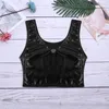 Mulheres meninas verão brilhante tanque metálico colheita bustier camisa colete tops moda rave festa jazz street dance traje 10 cores