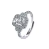 Jz405 luxe 925 zilveren ring vrouwen dubbele lagen instroom lijnen diamanten eenvoudige ringen verstelbare groothandel fabriek direct