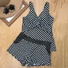 Dames Dots Tankini Plus Size Badmode Push Up Two Piece Badpak met Shorts Hoge Taille Badpak 2XL Polka Print Beachwear 210702