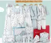 17 st nyfödda baby kläder vinter 100% bomull spädbarn kostym baby pojke tjej kläder set outfits byxor kläder hatt bib 4 y2