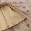 2019 Bebê Primavera Outono Roupas Crianças Bebê Meninas Lace Stars Princesa Tule Party Pageant Vestidos de Manga Longa Tamanho 2-7Y Q0716