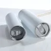 Creatività Sublimation Blanks Skinny Tumbler 20 / 30OZ Bianco in acciaio inox Coppa isolante a doppio strato con coperchio