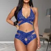 Sous-vêtements pour femmes Ensemble Transparent Dentelle Lingerie Sexy Plus Taille Porno Sexe Soutien-Gorge G-String Costumes Érotiques Creux Ensembles Exotiques Y0911