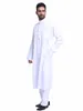 Męskie dresy dubai arabskie islam muzułmańskie zestawy odzieży męskie jubba thobe solidne kimono długie szata 2 -częściowe topy i spodnie saud227i