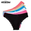 Dames slipje sexy kant katoen slips lage stijging Knickers meisjes ondergoed dames lingerie 6 stks / set 210730