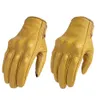 deri motosiklet eldivenleri sarı
