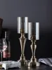 Candle Holders Luxury European Holder Cylinder Metal Modern Romantic Candlelight Porte Bougie Home Decor DI50ZT