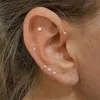 Mini 100% 925 argent sterling oreille clou trou goujon pour les femmes 14K or petites boucles d'oreilles bijoux fins brincos accessoires