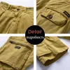 Men Cargo Shorts Cotton Spring Summer Casual Pants Camouflage Mens Denim Mid Waist Multi-pocket 210716