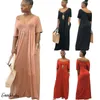 Casual Kleider Boho Maxi Kleid Kurzarm V-Ausschnitt Baggy Lose Tunika Kaftan Modest Frauen Strand Urlaub Sommerkleid Lange Vestidos Plus Größe