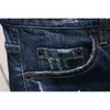 summer Style dsq brand Italy jeans mens Slim Short Men denim trousers zipper stripe hole blue Shorts for men 210716