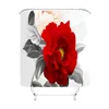 Shower Curtains Rose Flower Curtain Floor Mat Four-piece Bath Set Partition Cortinas De Ducha Baño